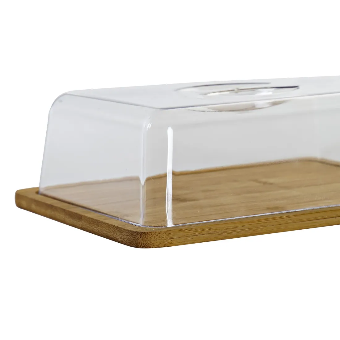 .QUESERA RECTANGULAR BAMBU CON TAPA ACRILICA - Imagen 2