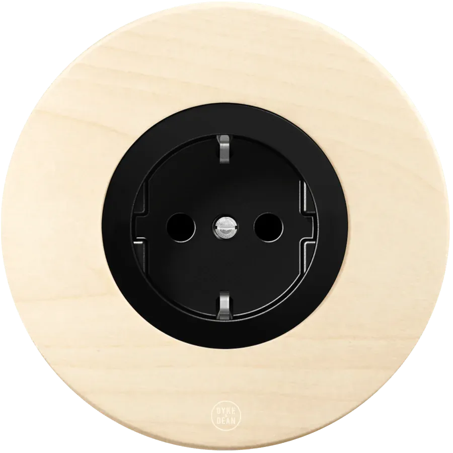 CLASSIC BEECHWOOD SCHUKO BLACK SOCKET - Imagen 3