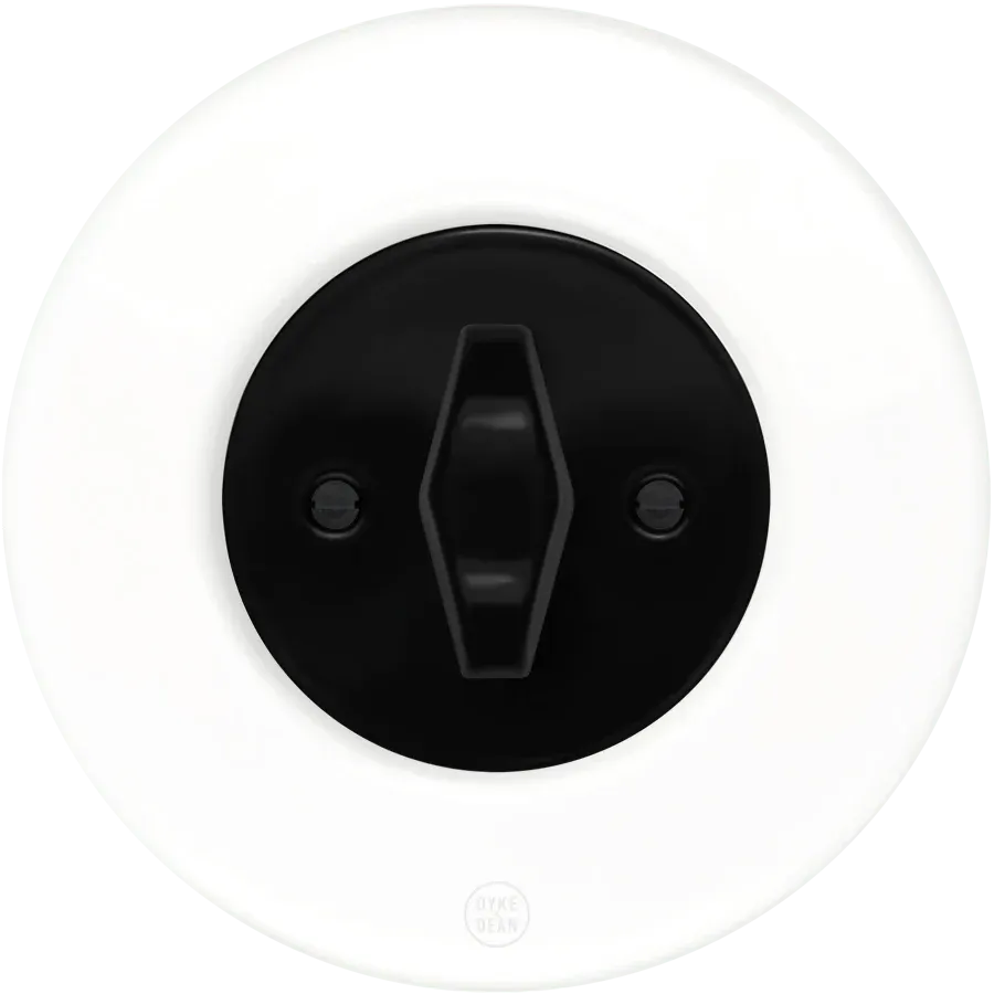 CLASSIC PORCELAIN BLACK DIAMOND ROTARY REVERSE DOMINO SWITCH - Imagen 2