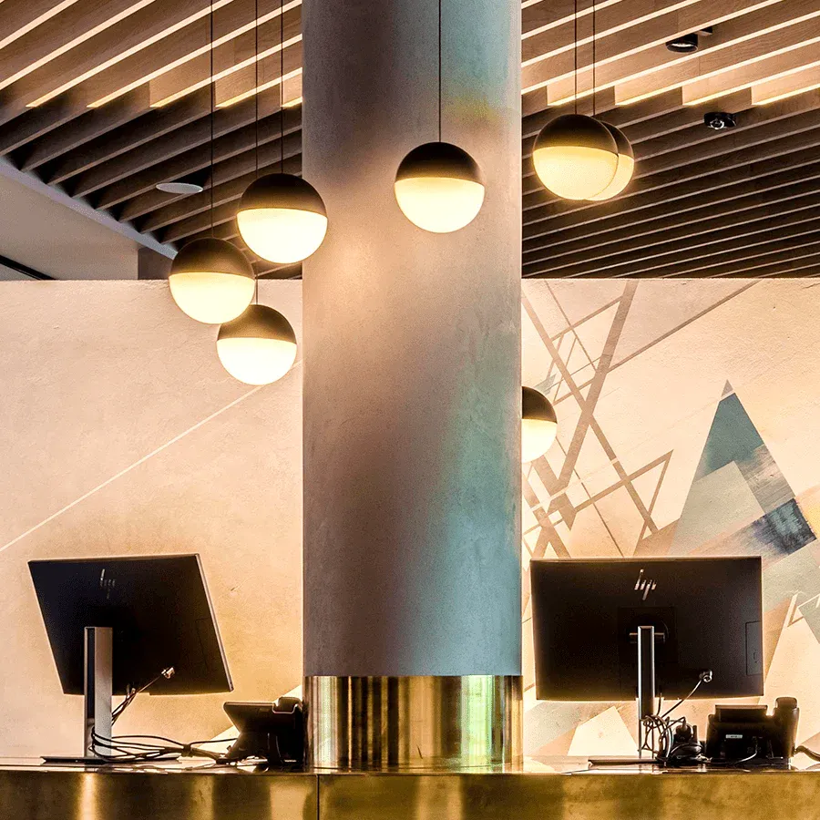 DOME CAPPED OPAL GLOBE PENDANT BLACK 300MM - Imagen 9