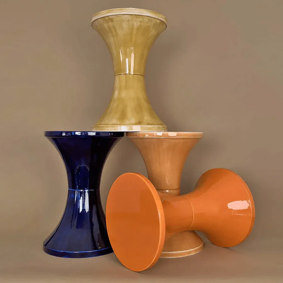 DYKE & DEAN TAM TAM STOOL ENAMEL METAL MUSTARD - Imagen 2