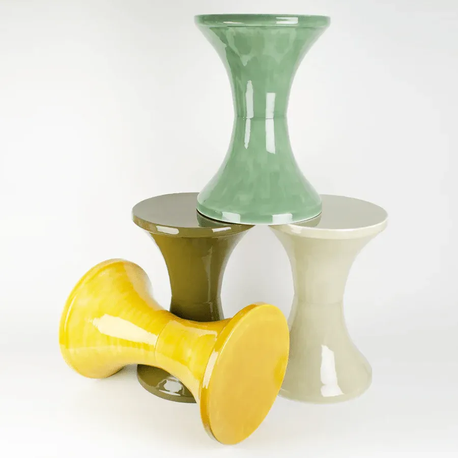 DYKE & DEAN TAM TAM STOOL ENAMEL METAL NUDE - Imagen 2