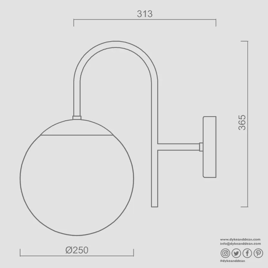 ARC WALL LIGHT LARGE GLOBE - Imagen 2