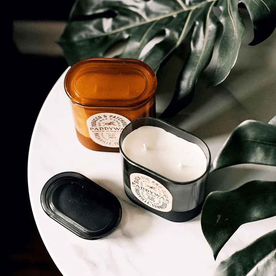 PADDYWAX VISTA LARGE DENIM BLUE GLASS CANDLE ROSEMARY & SEA SALT - Imagen 3