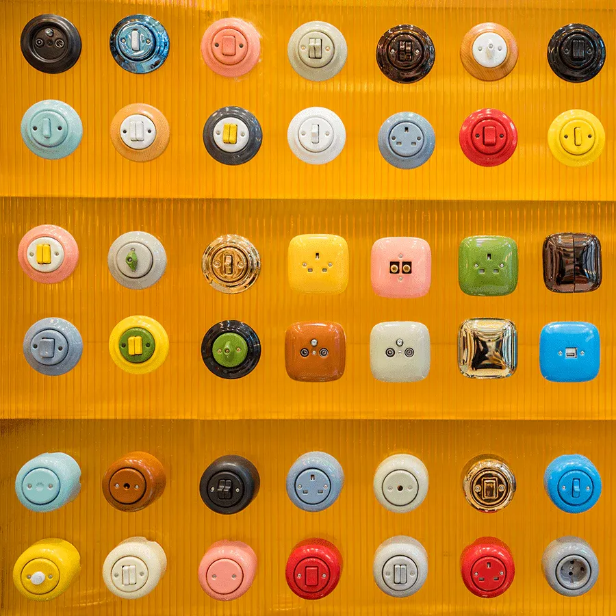 PORCELAIN ROUND SURFACE MOUNTED TOGGLE BUTTON SWITCH BLACK - Imagen 9