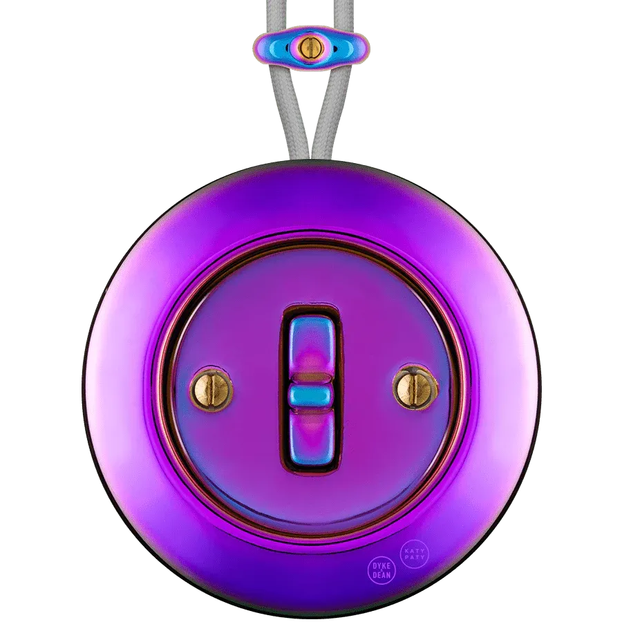 PORCELAIN ROUND SURFACE MOUNTED TOGGLE BUTTON SWITCH VIOLEDO - Imagen 2