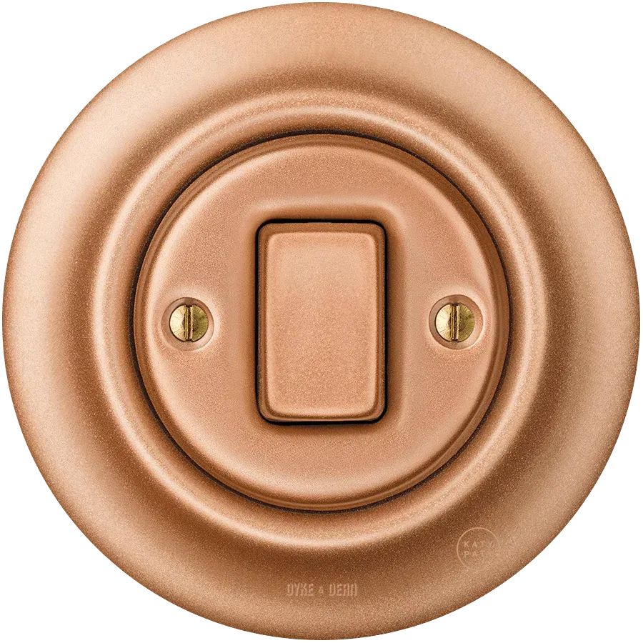 INTERRUPTOR DE LUZ DE PARED DE PORCELANA BOTÓN DE GRASA DE COBRE - Imagen 2