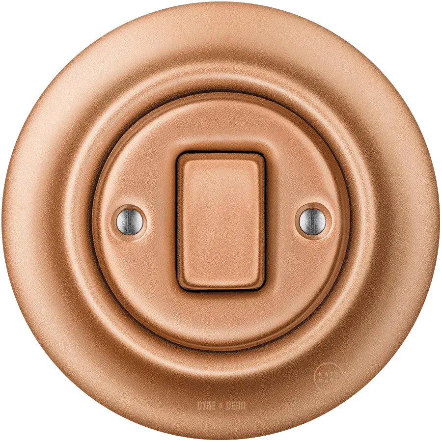 INTERRUPTOR DE LUZ DE PARED DE PORCELANA BOTÓN DE GRASA DE COBRE - Imagen 3