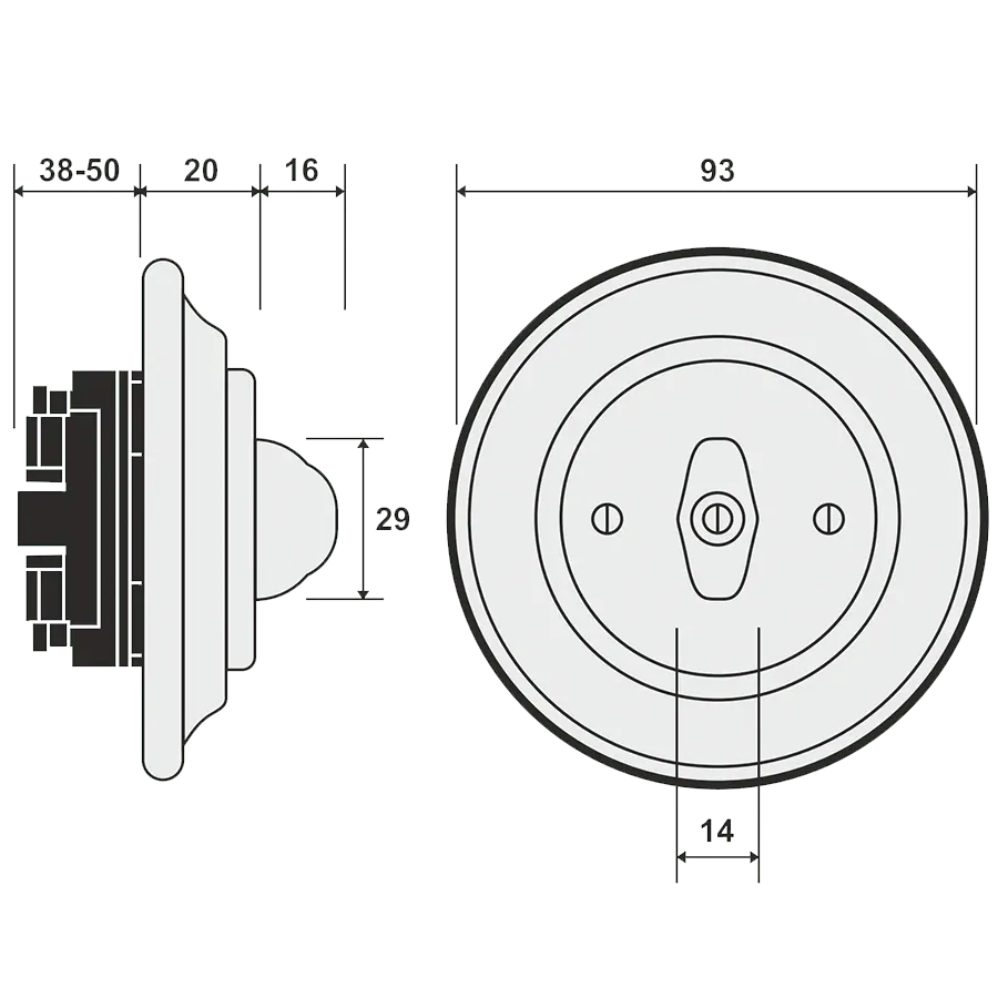 INTERRUPTOR DE LUZ DE PARED DE PORCELANA CIELO ROTATIVO - Imagen 7