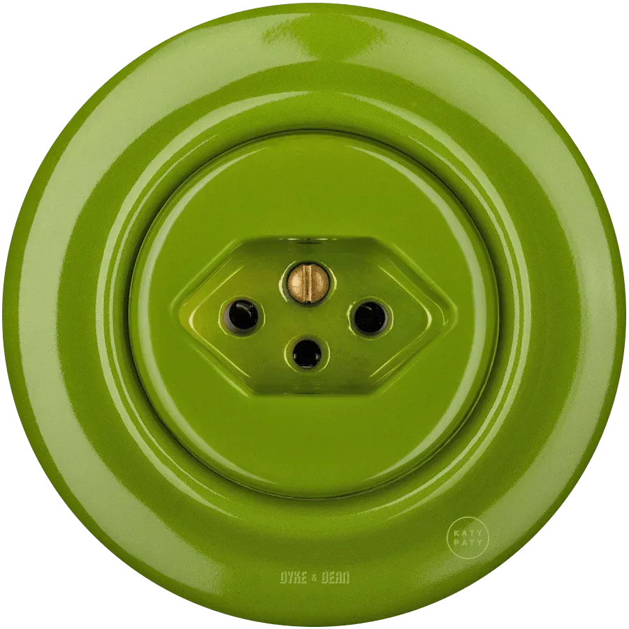 PORCELAIN WALL MOUNTED SWISS SOCKET GREEN - Imagen 2