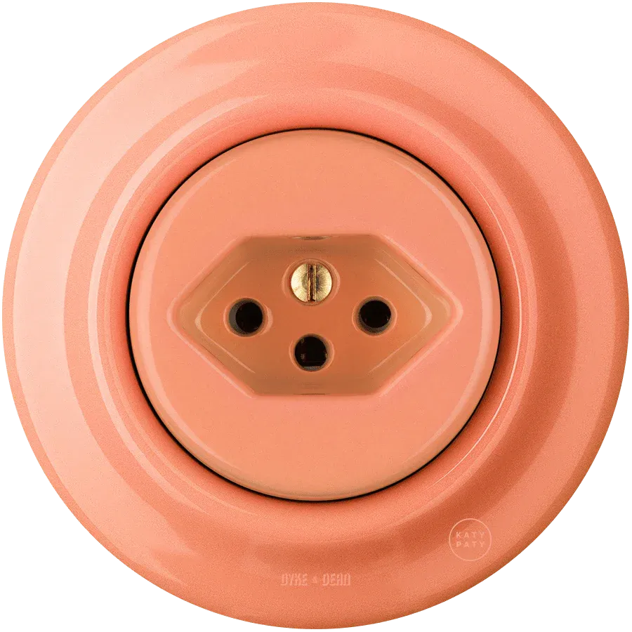 PORCELAIN WALL MOUNTED SWISS SOCKET SALMON - Imagen 2