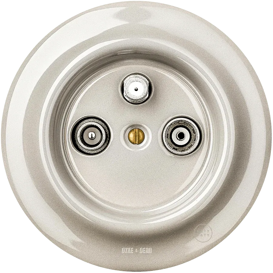 ANTENA TV PORCELANA ENCHUFE PARED CAPPUCCINO - Imagen 2