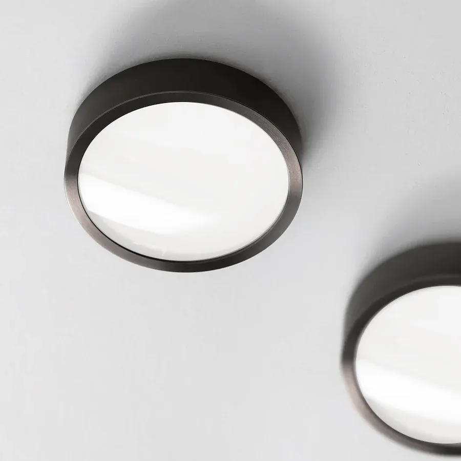 WHITE WOOD DISC WALL LIGHT - Imagen 8