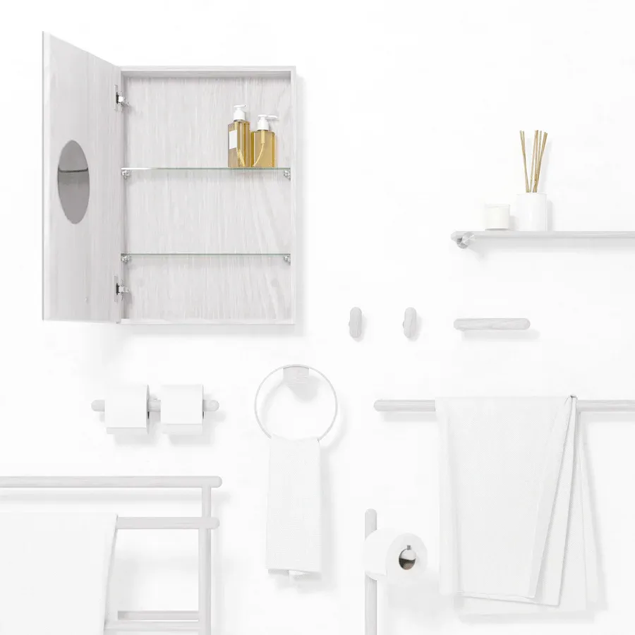 WIREWORKS SINGLE TOWEL RAIL 680 OYSTER GREY - Imagen 3