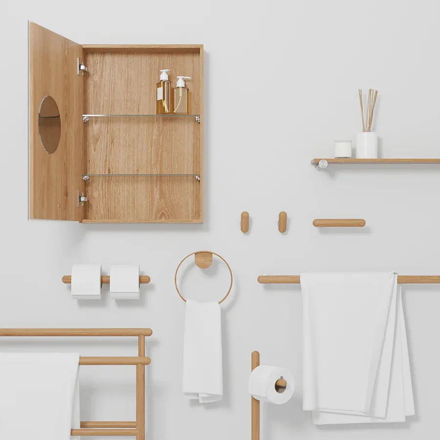 WIREWORKS YOKU DOUBLE TOILET ROLL HOLDER NATURAL OAK - Imagen 3