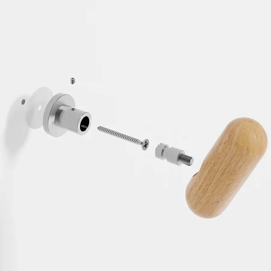 WIREWORKS YOKU WALL ROBE HOOK NATURAL OAK - Imagen 2